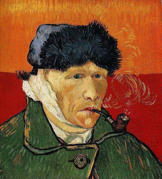 Self Portrait with Bandaged Ear and Pipe, Vincent Van Gogh